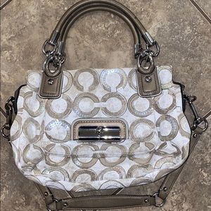 COACH Kristin Op Art Sequin Mushroom Sig. Satchel
